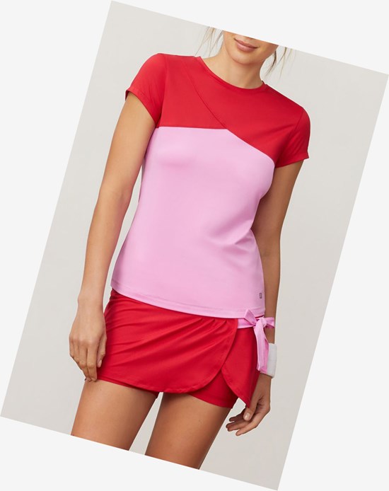 Fila 30 Love Petal Cap Sleeve Tee Cycl/Crim | QITXG-3641