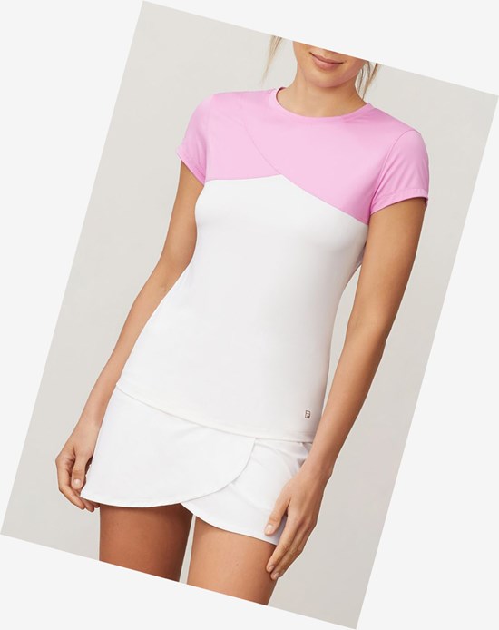 Fila 30 Love Petal Cap Sleeve Tee Wht/Cycl | MNWVA-3506