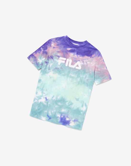 Fila Alivia Tie Dye Tee Niebieskie | BNXUP-3507