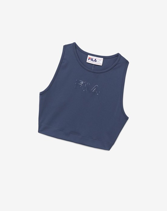 Fila Alva Crop Top 096 India Ink | QKOWZ-6970