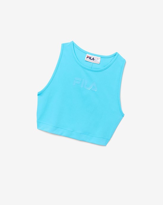 Fila Alva Crop Top Niebieskie | HCQJV-1698