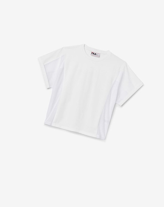 Fila Amytis Mesh Panel Tee Białe | BRKOD-3184