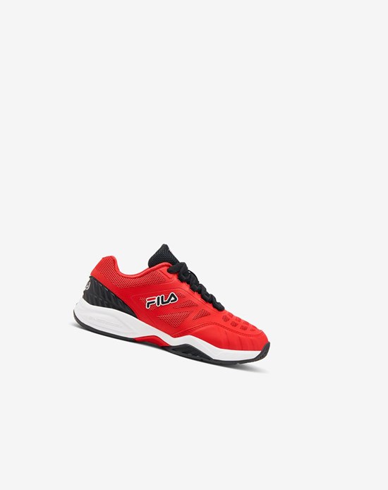 Fila Axilus Jr Tenisa Shoes Fred/Wht/Blk | LHONU-8906