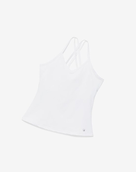 Fila Back Court Cami Tank Białe | EZSNW-0679