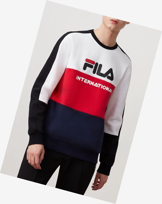 Fila Bravo Sweatshirt Wht/Cred/Peac | QZLFU-9342