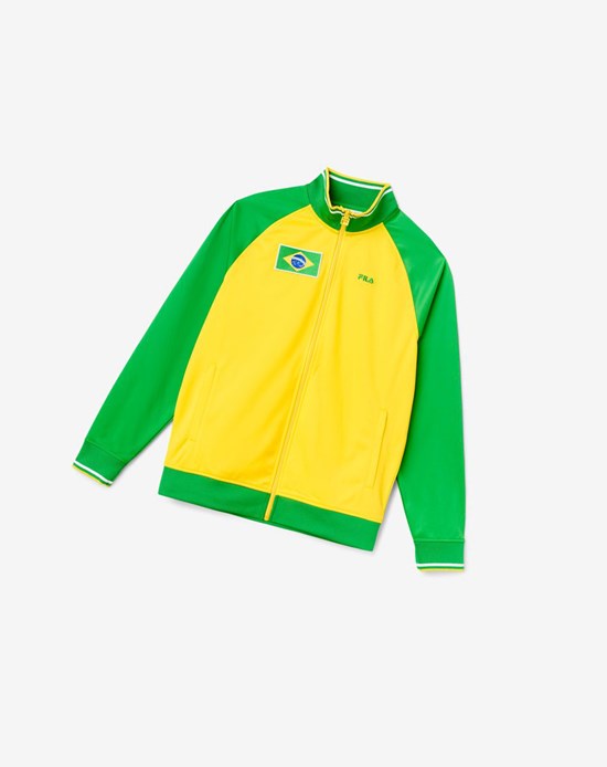 Fila Brazil Track Jacket Żółte Zielone Białe | AVNQE-2301