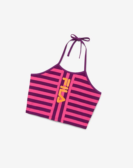 Fila Brinley Halter Tank Pomarańczowe | IRVLA-3257