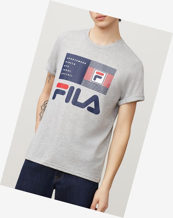 Fila Celso Grafiką Tee Greyheather | CSRHP-6782