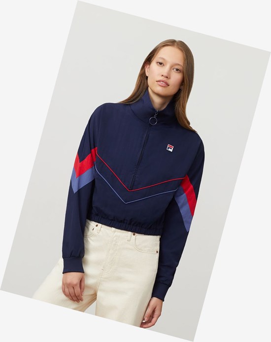 Fila Chiaki Wiatr Jacket Peac/Marl/Cred | LNJYO-7925