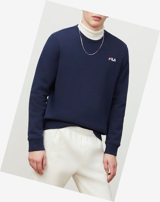 Fila Colona Sweatshirt Granatowe Białe Czerwone | BPXEU-2753