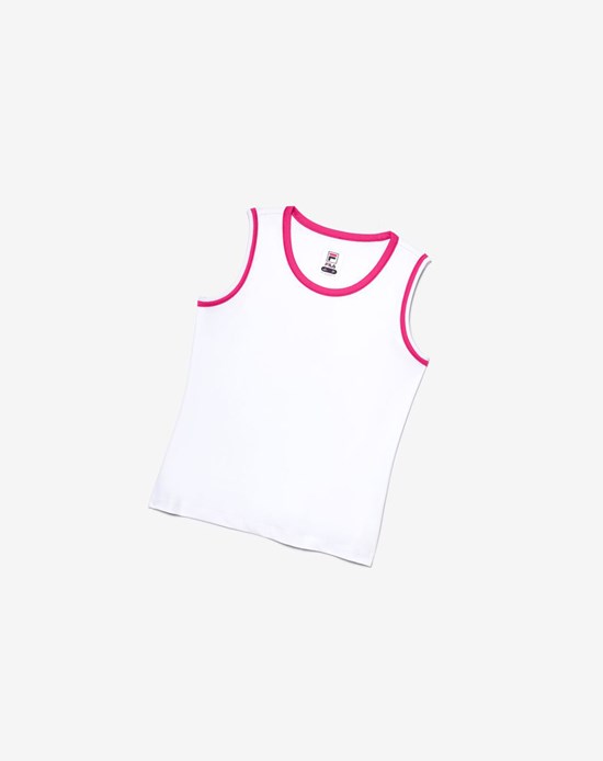 Fila Core Fullback Tank Białe Różowe | UAZPF-4703