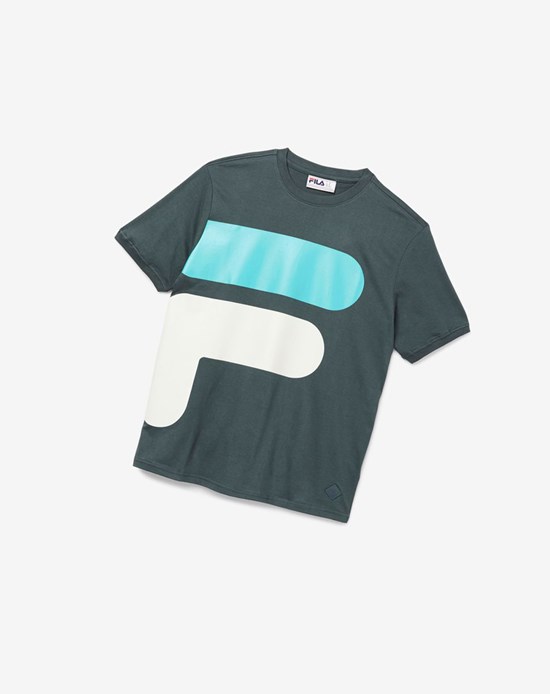 Fila Corp Tee Niebieskie Turkusowe | VOTZM-6485