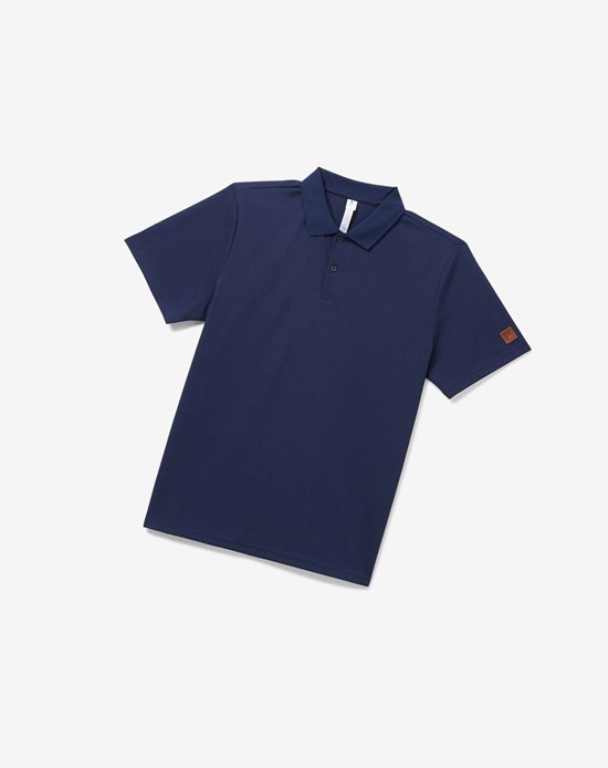 Fila Cross Court Texture Polo Granatowe | BHCNF-7081