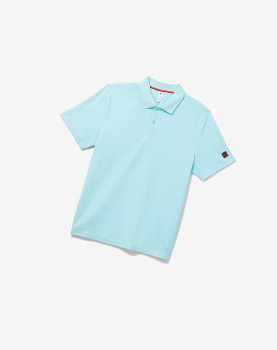 Fila Cross Court Texture Polo Niebieskie | QDTOM-8519