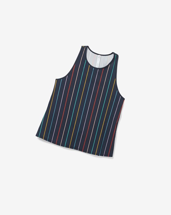 Fila Cross Court Tie Up Back Tank Indygo Paski | DKTBQ-7124