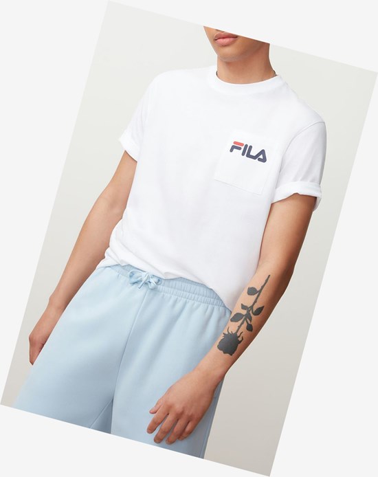 Fila Curtis Pocket Tee Białe | TPFQR-8420