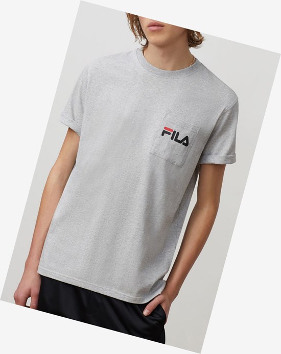 Fila Curtis Pocket Tee Ltgreymarl | YPKJQ-8657