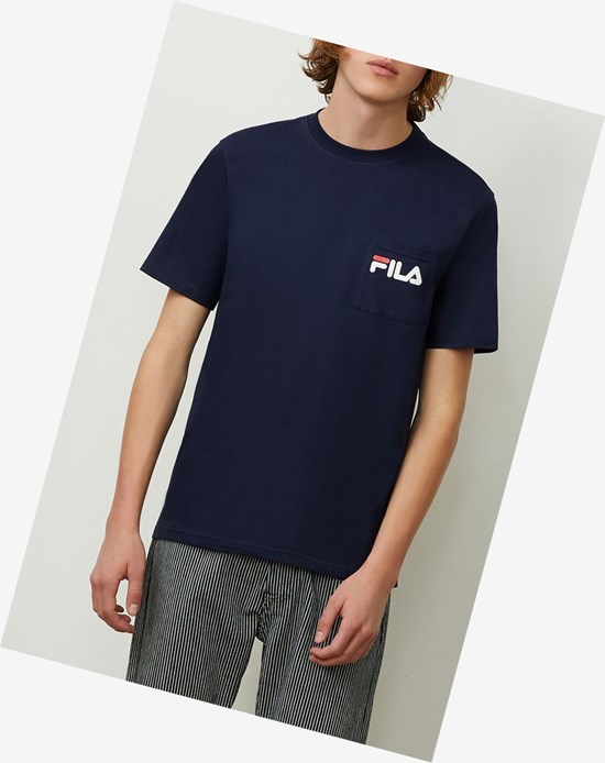 Fila Curtis Pocket Tee Peacoat | MIHCY-4291