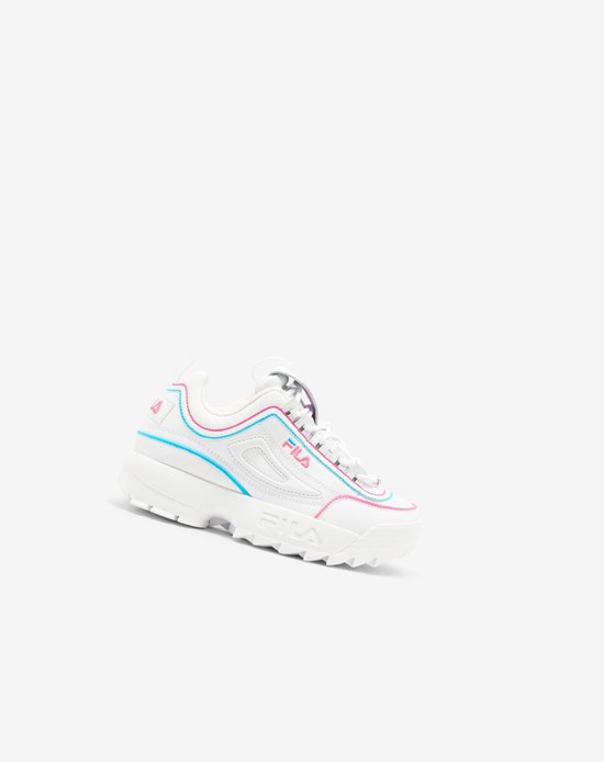 Fila Disruptor 2 Contrast Piping Sneakers Białe Różowe Niebieskie | MROXZ-5312