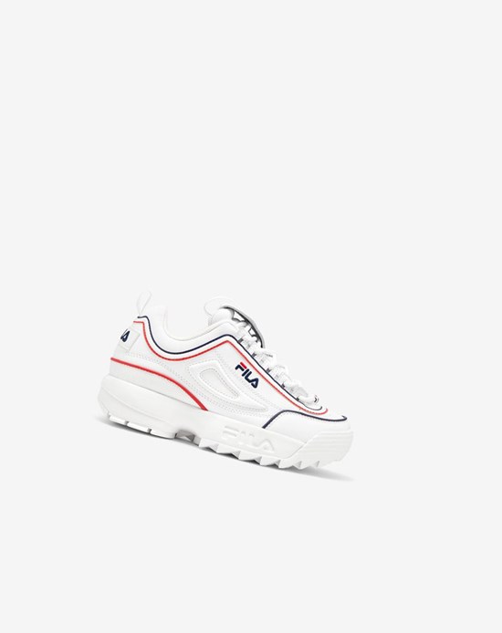 Fila Disruptor 2 Contrast Piping Sneakers Białe Granatowe Czerwone | YDTKQ-0628