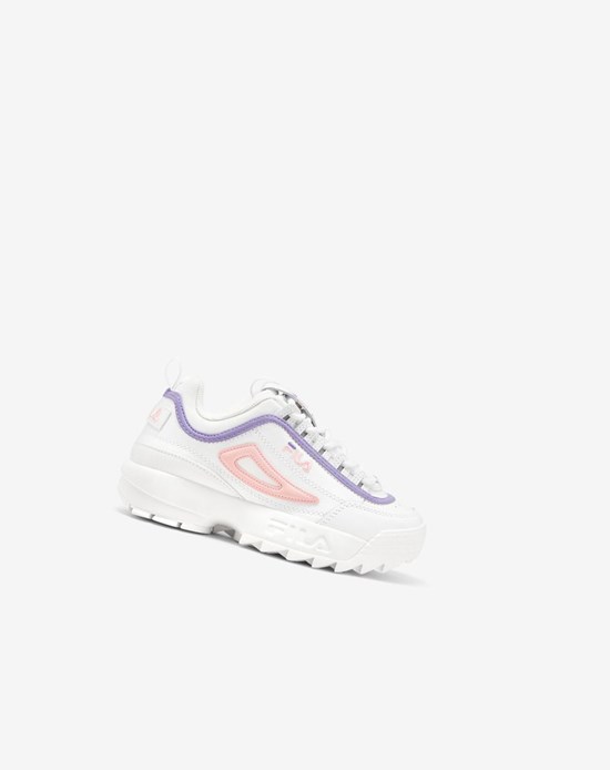 Fila Disruptor 2 Sneakers Białe Koralowe Fioletowe | DUVYA-0594