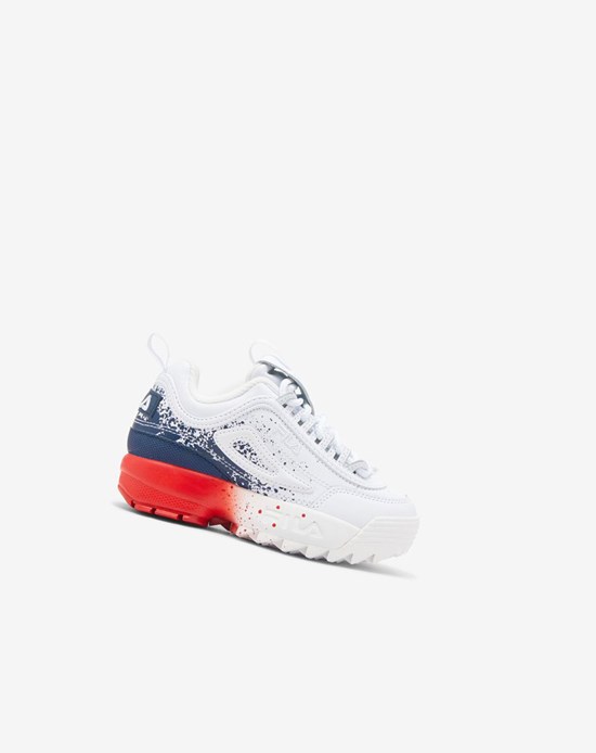 Fila Disruptor 2 Splatter Sneakers Białe Granatowe Czerwone | FONMQ-6805