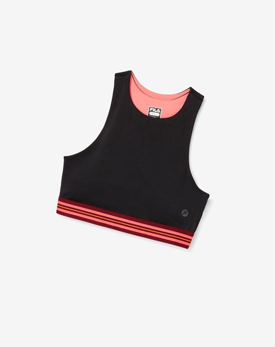 Fila Don'T Sweat It Bra Top Czarne Różowe | TXRFA-6214