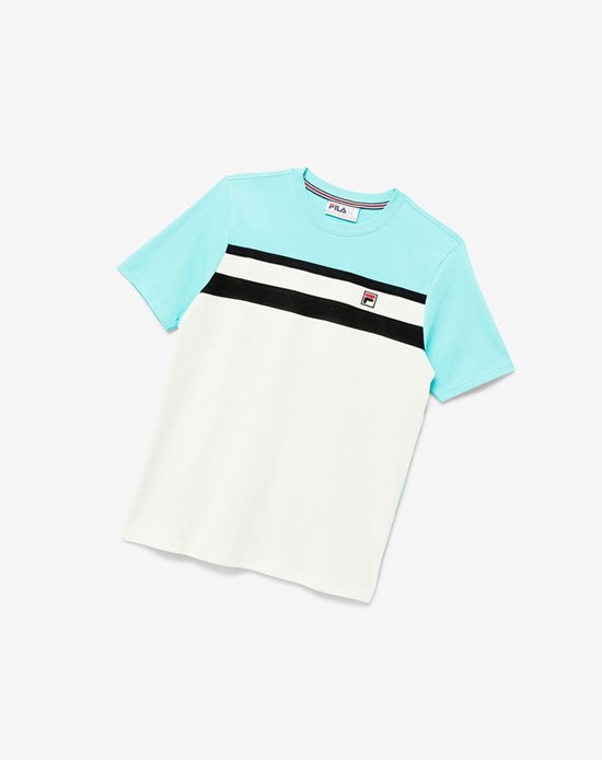 Fila Dover Tee Niebieskie Turkusowe Czarne | XEHMV-4319