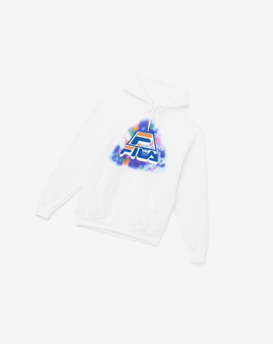 Fila Dracen Tie Dye Hoodie Białe | WLSVR-3719