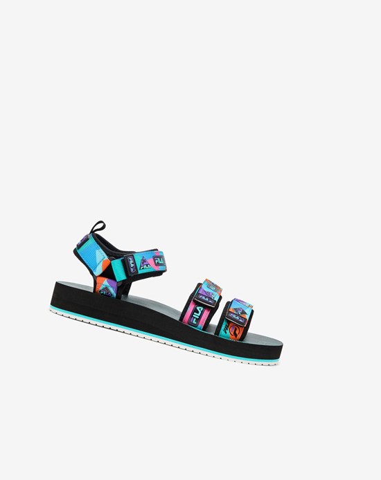 Fila Drifter Dns '90s Klapki Sandals Czarne Fioletowe Czerwone Pomarańczowe | NOSYP-0531