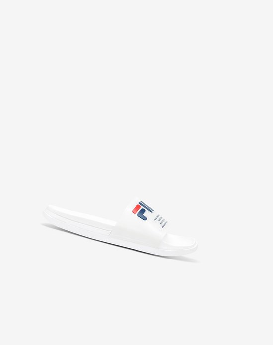 Fila Drifter Luxe Clear Klapki Sandals Białe Granatowe Czerwone | PBKSC-0579