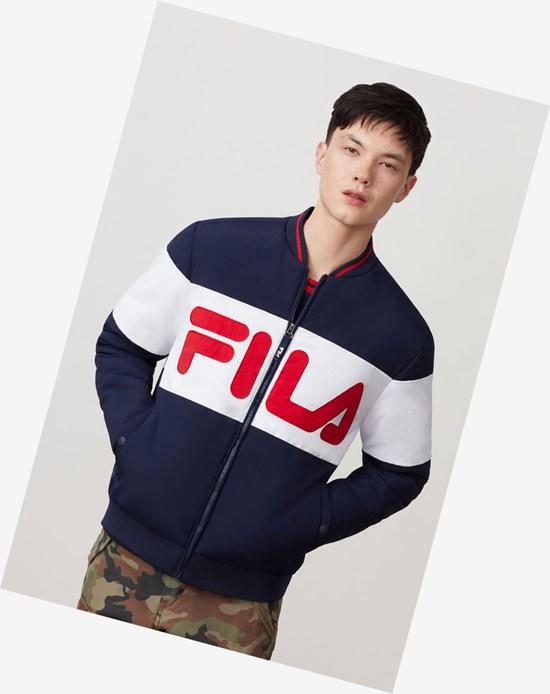 Fila Duccio Bomber Jacket Peac/Wht/Cred | LMYZN-9451