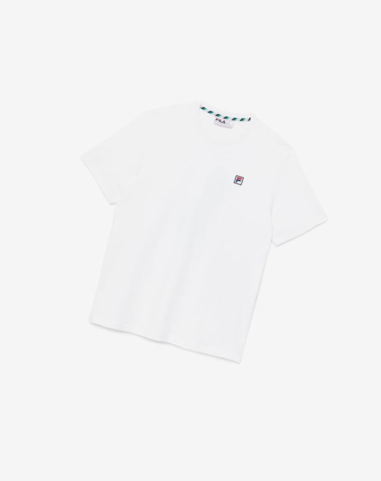 Fila Edgecumbe Krótkie Sleeve Tee Białe Zielone | VFWSK-6712