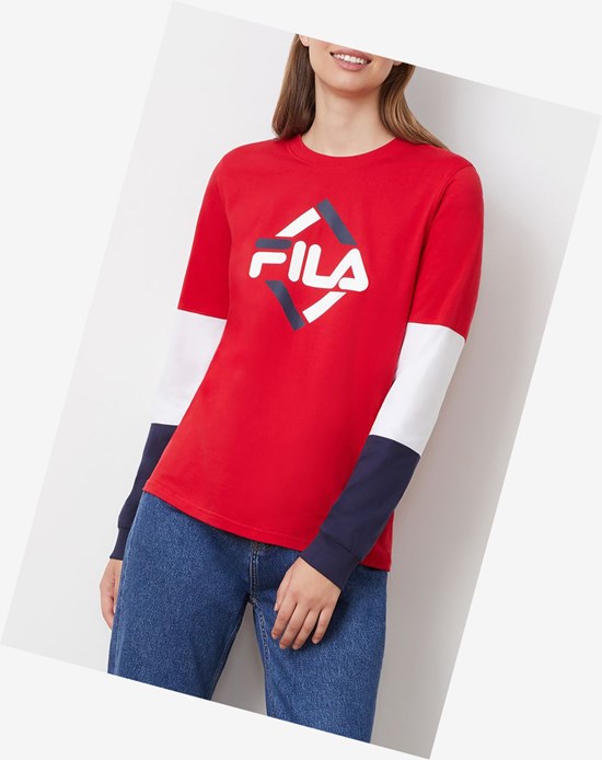 Fila Edwina Longsleeve Tee Cred/Wht/Peac | YBQSI-1607