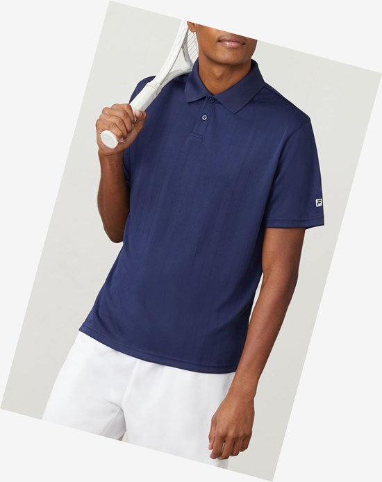 Fila Essentials Drop Needle Polo Granatowe | MQAYW-6108