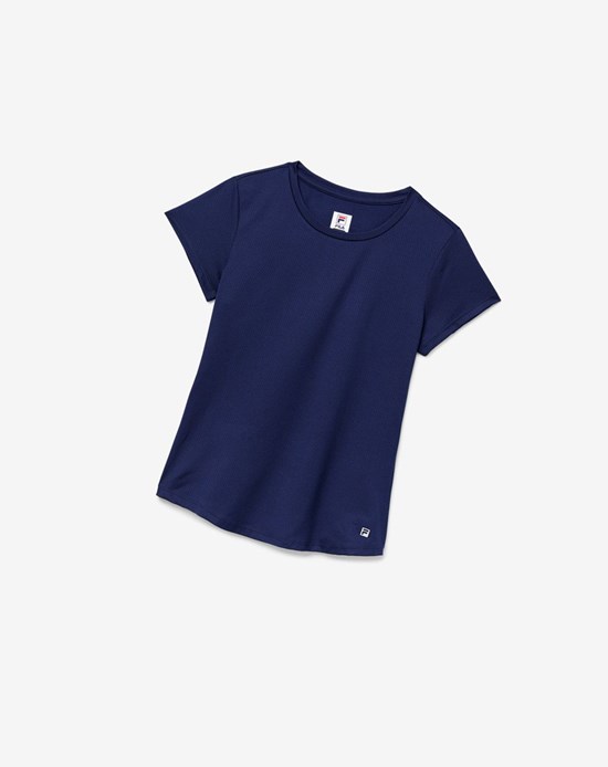 Fila Essentials Krótkie Sleeve Top Granatowe | MEHIX-2798