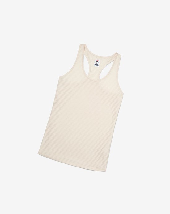 Fila Essentials Racerback Tank 140 Ecru | VWUOI-7062