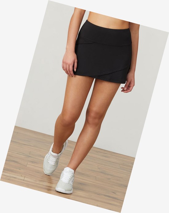 Fila Essentials Tiered Skort Czarne | RMKQH-8472