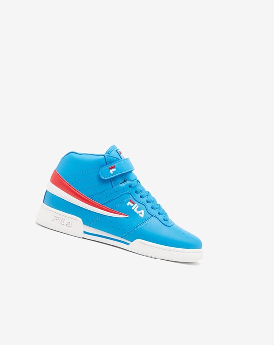 Fila F-13 Mid Tenisa Shoes Niebieskie Czerwone Białe | YDVFG-5064