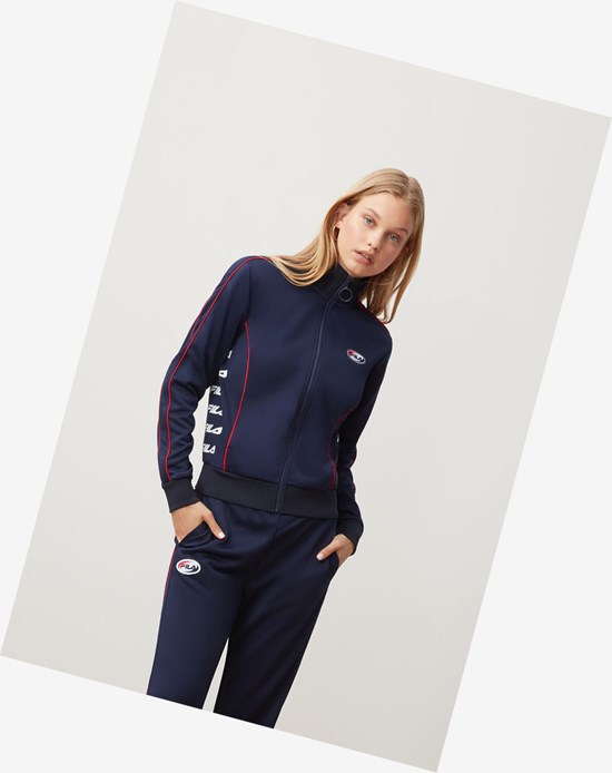 Fila Fernanda Track Jacket Peac/Wht/Cred | PZHCM-5984