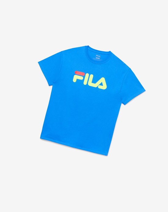 Fila Fila Logo Tee Niebieskie Żółte Czerwone | ENOSI-9753