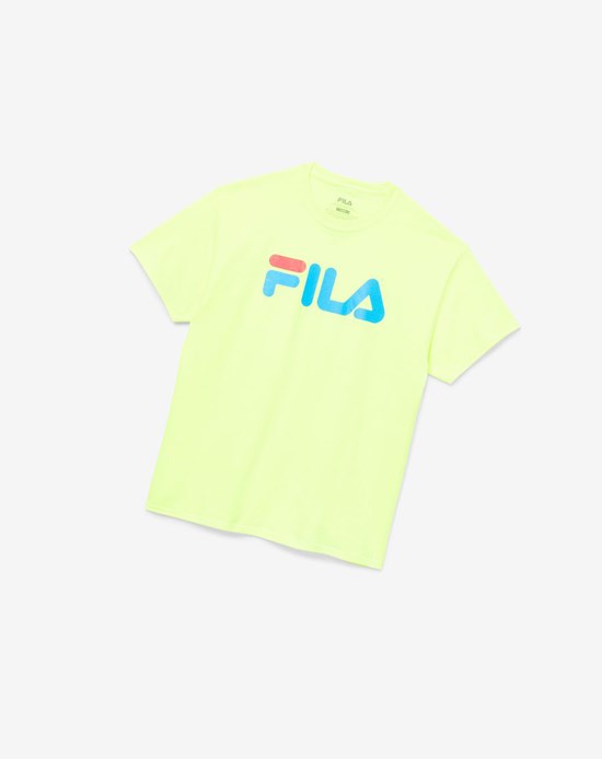 Fila Fila Logo Tee Żółte Niebieskie Czerwone | CEXKL-8561