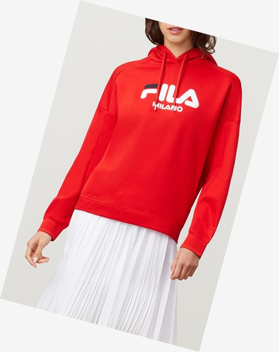 Fila Fila Milano Hoodie Czerwone | TLJWG-4809