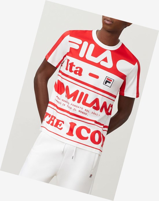 Fila Fila Milano Printed Bawełniane Tee Czerwone | CIKXN-0857