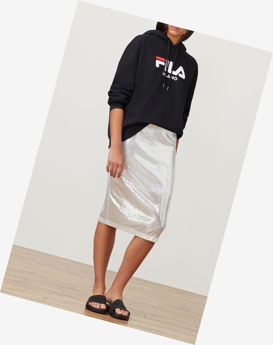 Fila Fila Milano Sequin Skirt Srebrne | XVDRP-1853