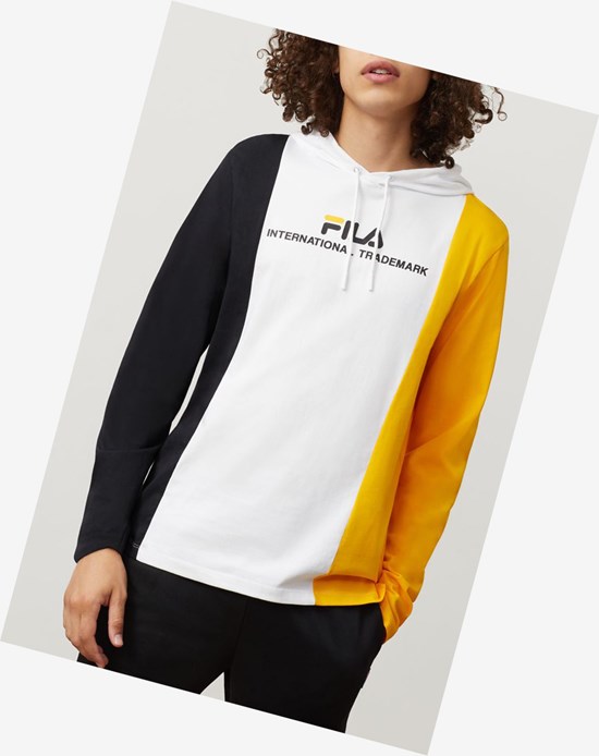 Fila Flavio Zakapturzony Tee Wht/Blk/Gfus | ZALXE-4976