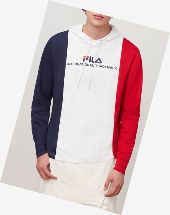 Fila Flavio Zakapturzony Tee Wht/Peac/Cred | NXJPO-9638