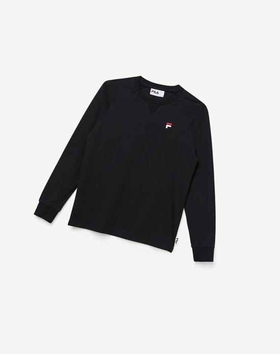 Fila Flynn Long Sleeve Tee Czarne | HOSBW-5063