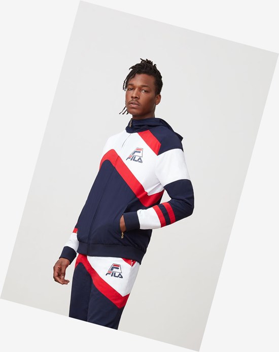 Fila Grant Hill Zenith Woven Jacket Granatowe Białe Czerwone | JCYFD-6840