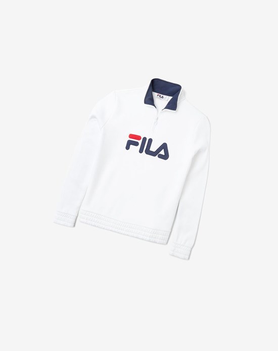 Fila Greer 1/4 Zip Białe | XIMEL-1069